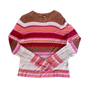 Free People Womens Show Off Your Stripes Knit Mock Neck Sweater - Size Medium
